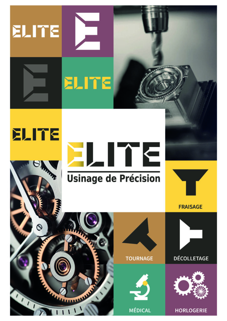 Moodboard charte graphique graphiste Elite Usinage de Précision