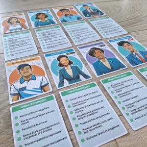 Création d'un jeu de carte sur les métiers de la vente, du commerce et de l'accueil pour des élèves de seconde