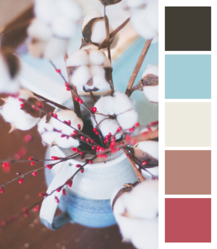 Palettes de couleurs hivernales couleurs dominante, secondaires et d'accent